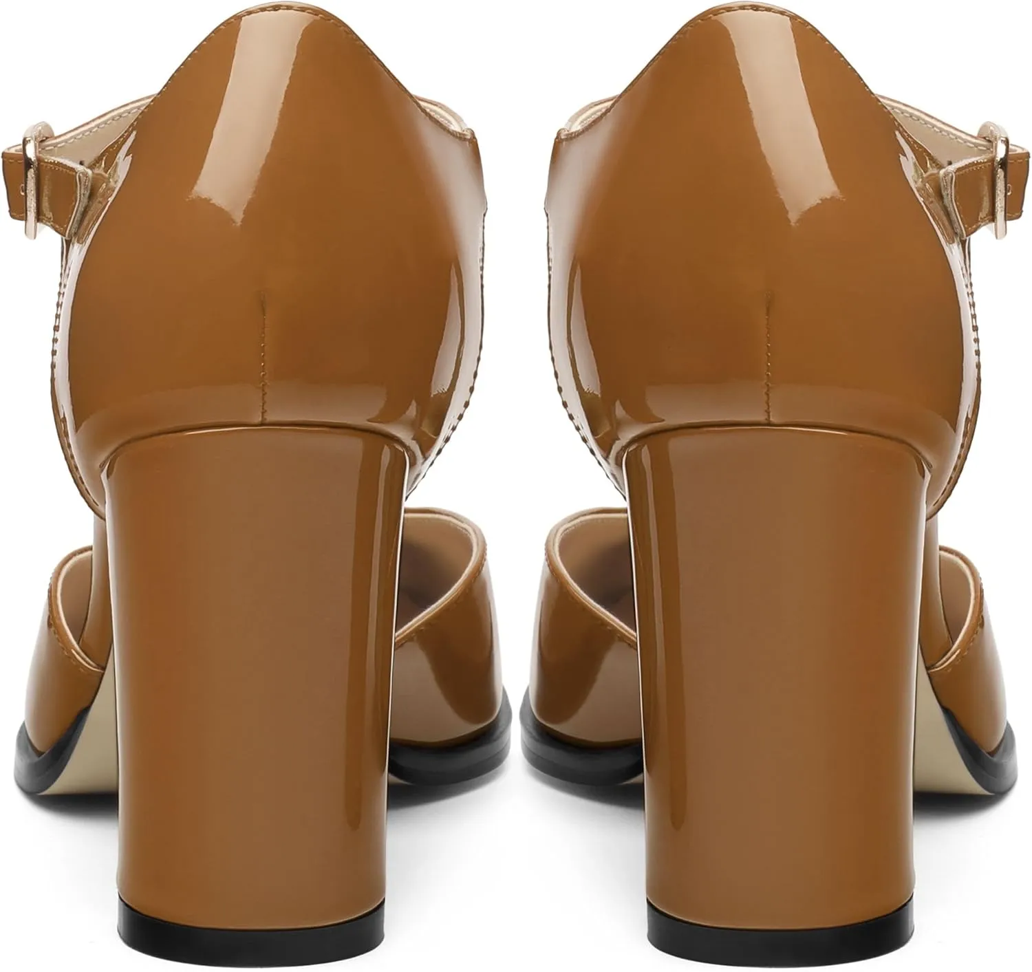 Womens T Strap Mary Janes Pumps, Square Toe Block High Heel Ankle Strap Shoes for Women