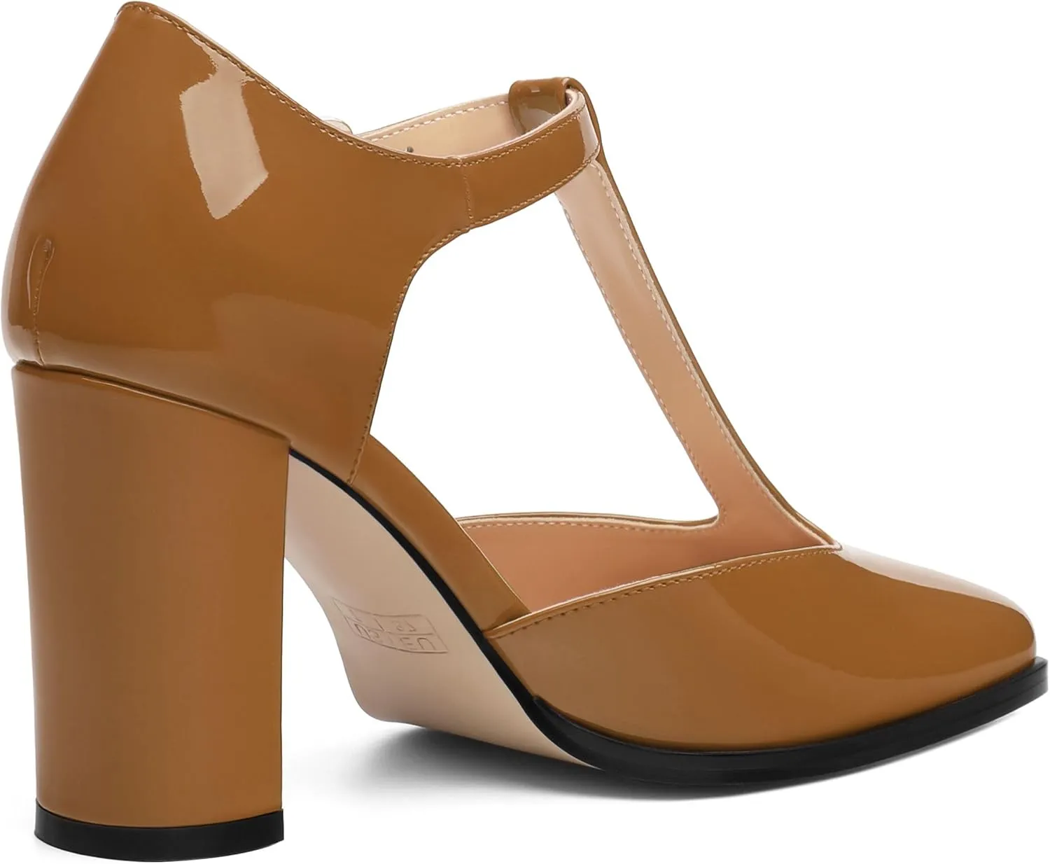 Womens T Strap Mary Janes Pumps, Square Toe Block High Heel Ankle Strap Shoes for Women