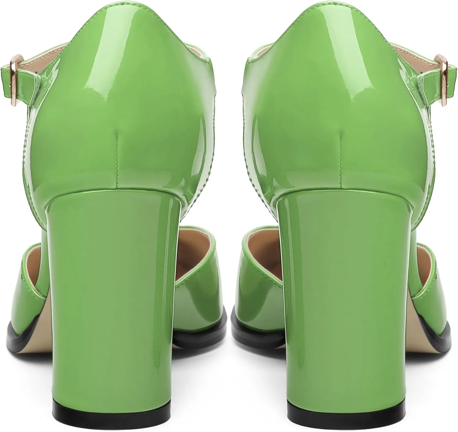 Womens T Strap Mary Janes Pumps, Square Toe Block High Heel Ankle Strap Shoes for Women