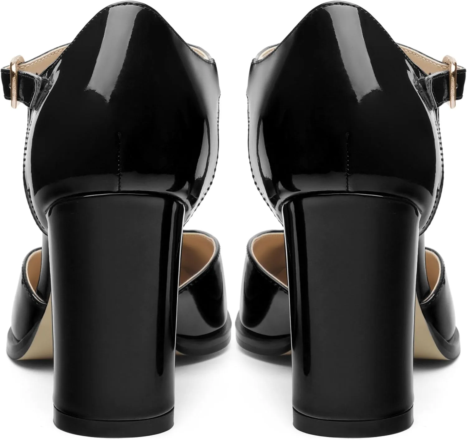 Womens T Strap Mary Janes Pumps, Square Toe Block High Heel Ankle Strap Shoes for Women