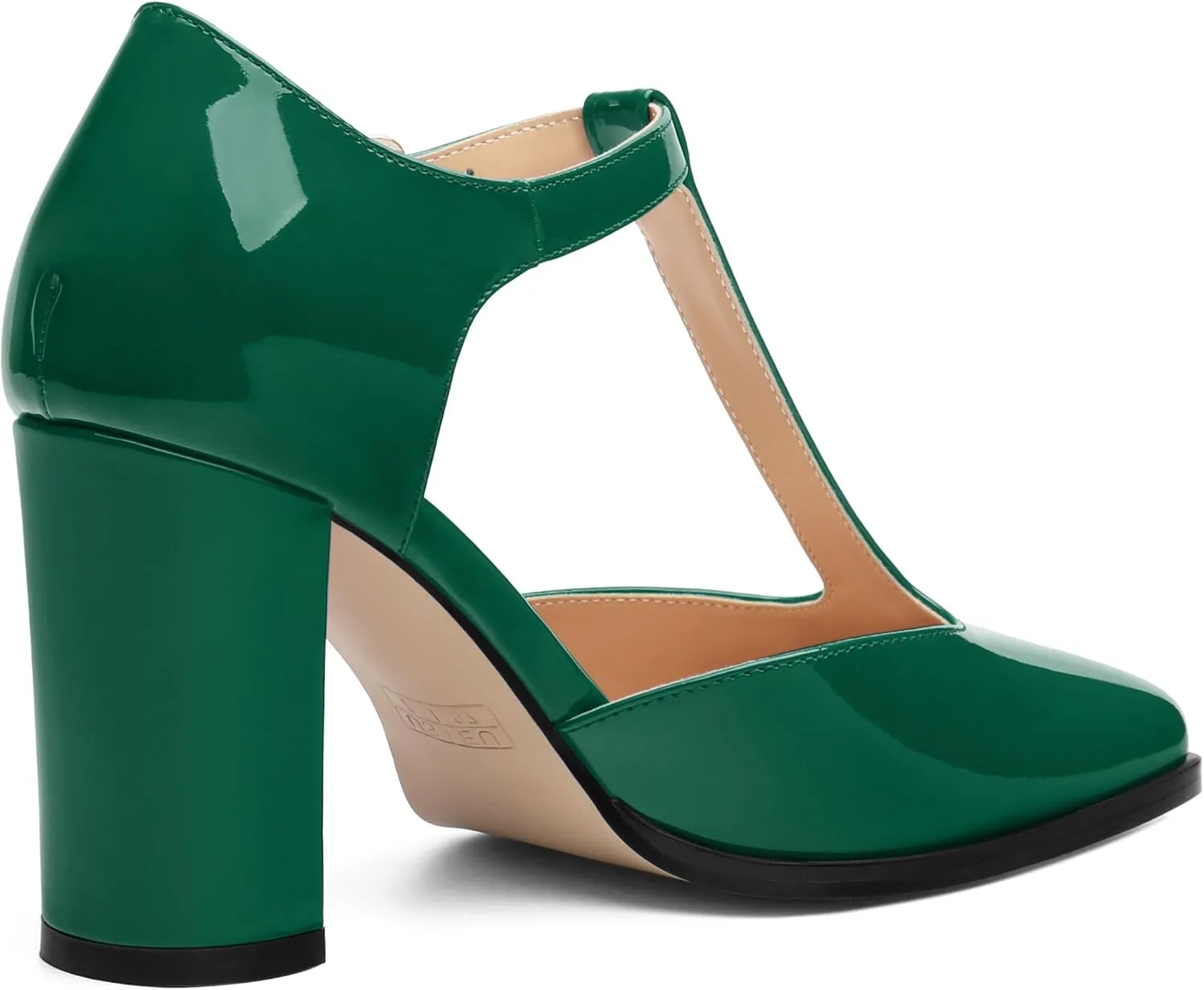 Womens T Strap Mary Janes Pumps, Square Toe Block High Heel Ankle Strap Shoes for Women