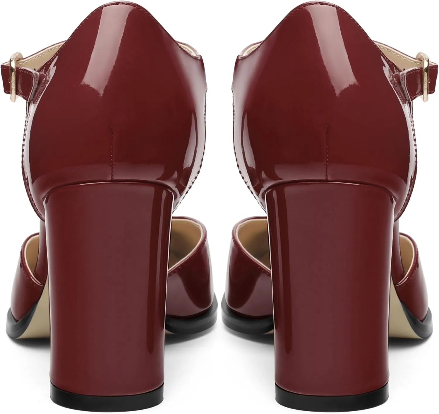 Womens T Strap Mary Janes Pumps, Square Toe Block High Heel Ankle Strap Shoes for Women