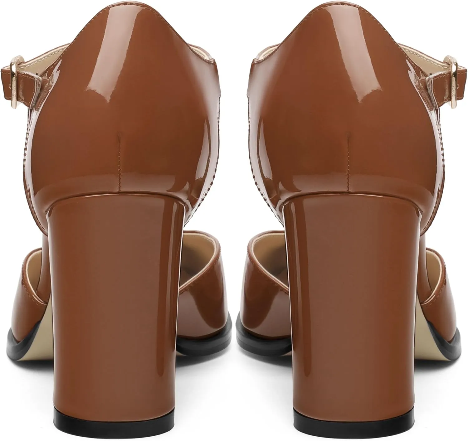 Womens T Strap Mary Janes Pumps, Square Toe Block High Heel Ankle Strap Shoes for Women