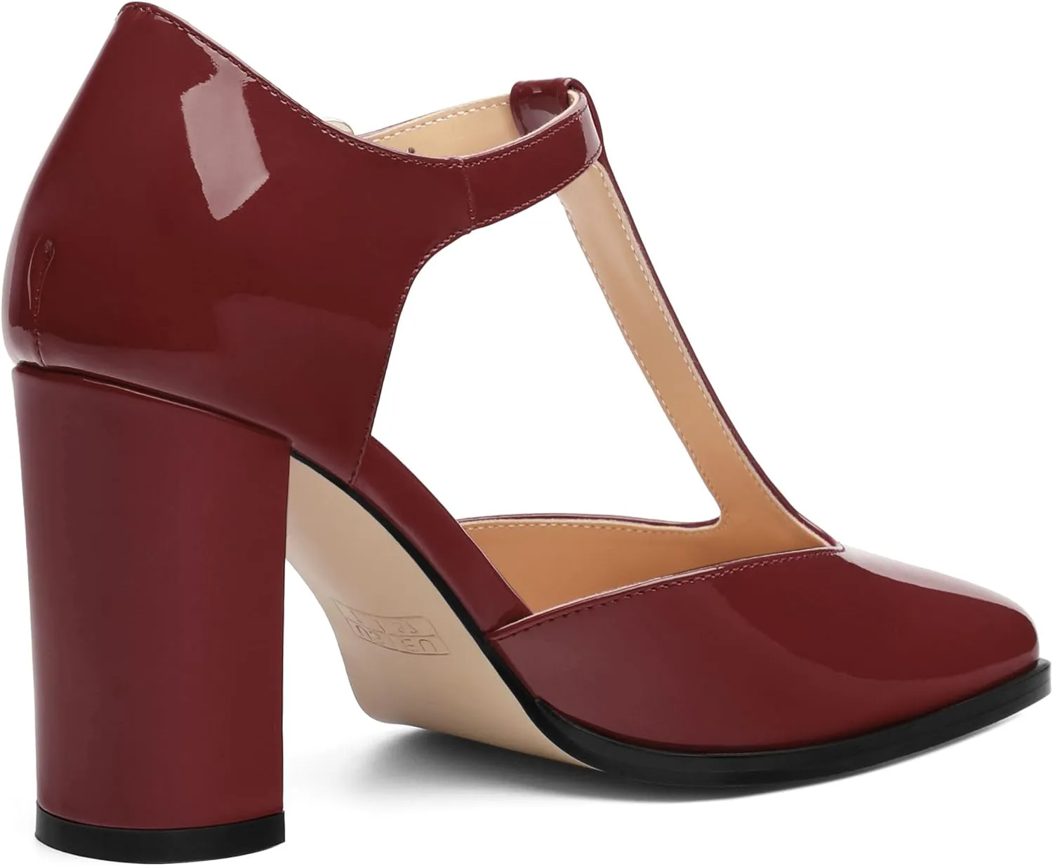 Womens T Strap Mary Janes Pumps, Square Toe Block High Heel Ankle Strap Shoes for Women