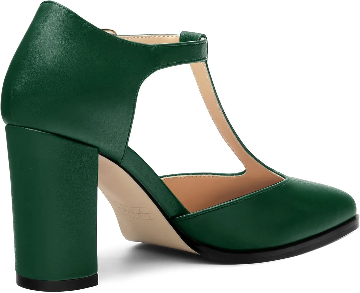 Womens T Strap Mary Janes Pumps, Square Toe Block High Heel Ankle Strap Shoes for Women