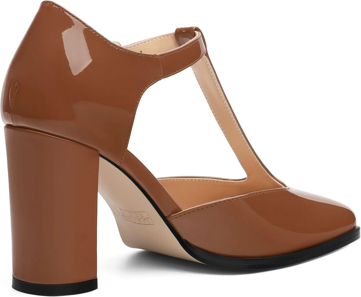 Womens T Strap Mary Janes Pumps, Square Toe Block High Heel Ankle Strap Shoes for Women