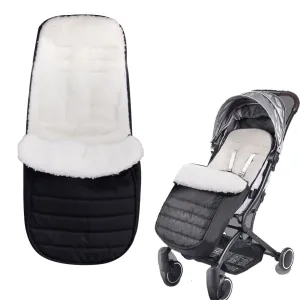 XIFAMNIY Universal Baby Thicken Stroller Footmuff Bunting Sleeping Bag to Protect Baby from Winter Cold Weather in Pushchair, Pram, Car Seats (Black-Lamb wool)