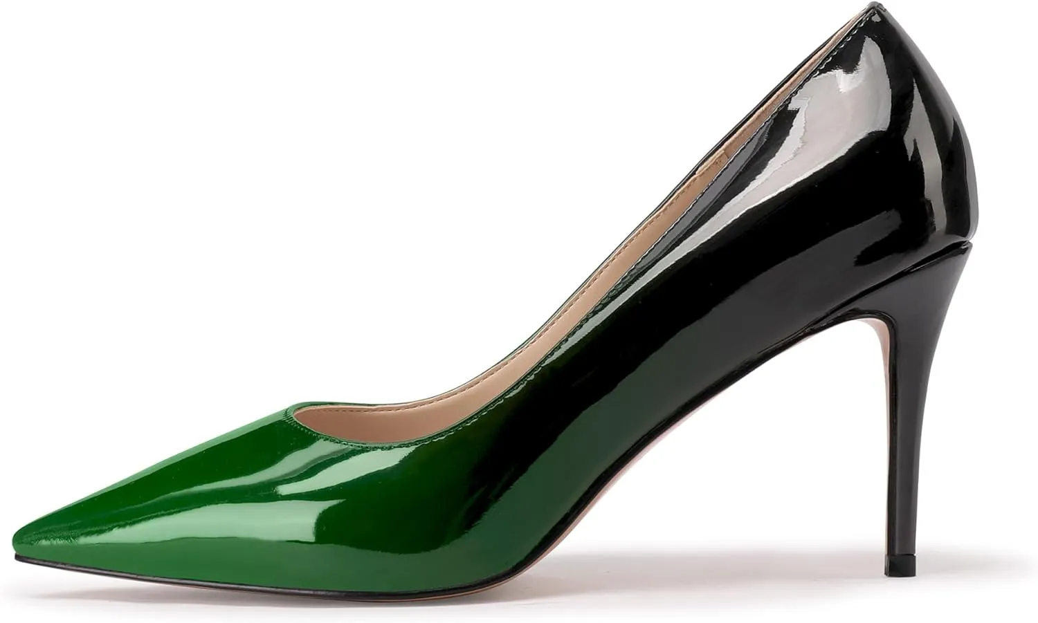XINIUNIU High Heels for Women Pumps Gradient Patent Leather 3.25 inches 8CM Formal Sexy Fashion Stiletto Dress Wedding Shoes Pointed Toe