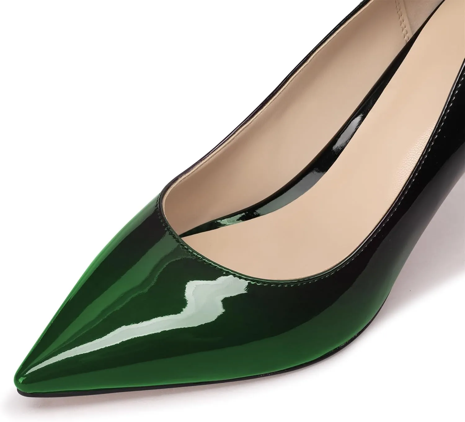 XINIUNIU High Heels for Women Pumps Gradient Patent Leather 3.25 inches 8CM Formal Sexy Fashion Stiletto Dress Wedding Shoes Pointed Toe