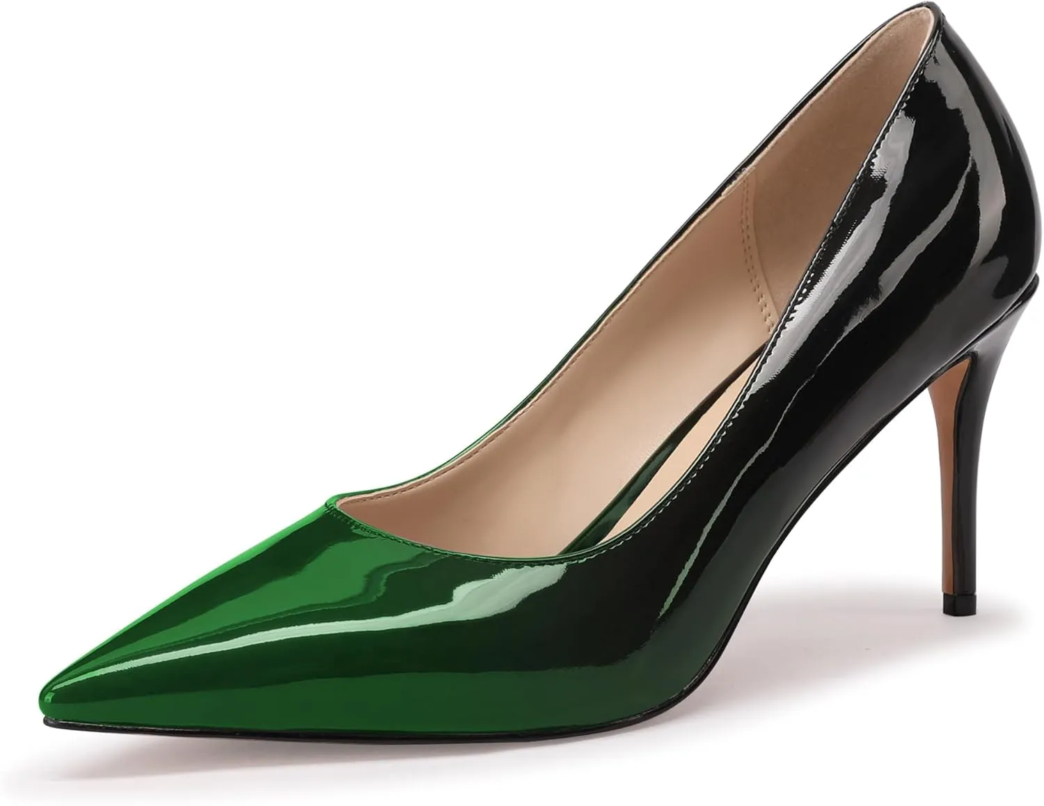 XINIUNIU High Heels for Women Pumps Gradient Patent Leather 3.25 inches 8CM Formal Sexy Fashion Stiletto Dress Wedding Shoes Pointed Toe