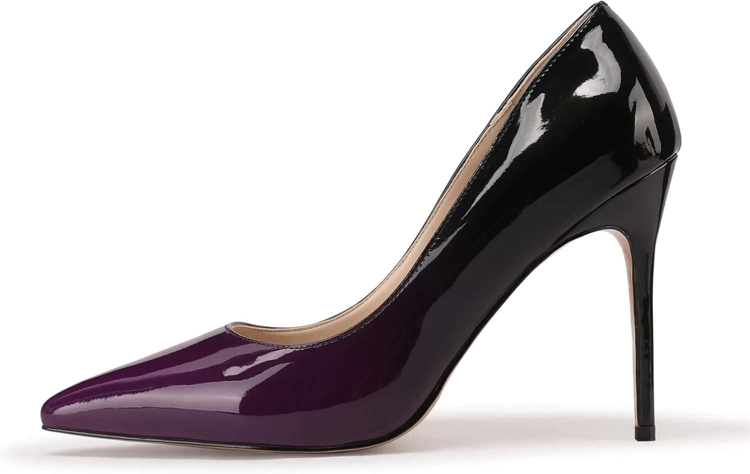 XINIUNIU High Heels for Women Pumps Gradient Patent Leather 4 inches 10CM Formal Shoes Sexy Fashion Stiletto Dress Shoes Wedding Shoes Pointed Toe