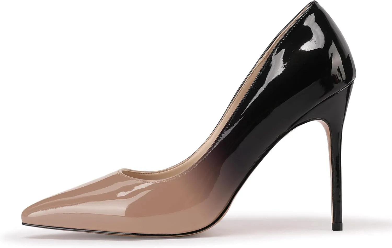 XINIUNIU High Heels for Women Pumps Gradient Patent Leather 4 inches 10CM Formal Shoes Sexy Fashion Stiletto Dress Shoes Wedding Shoes Pointed Toe