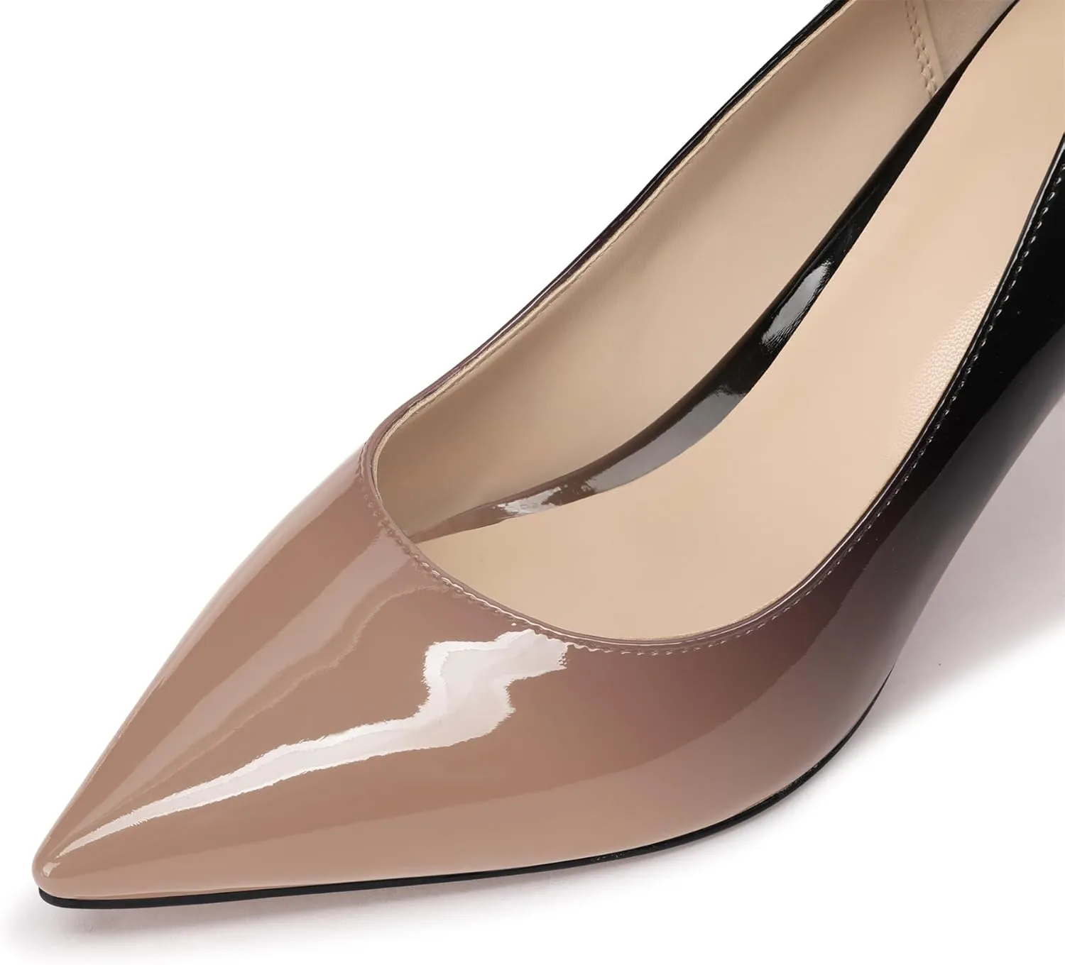 XINIUNIU High Heels for Women Pumps Gradient Patent Leather 4 inches 10CM Formal Shoes Sexy Fashion Stiletto Dress Shoes Wedding Shoes Pointed Toe
