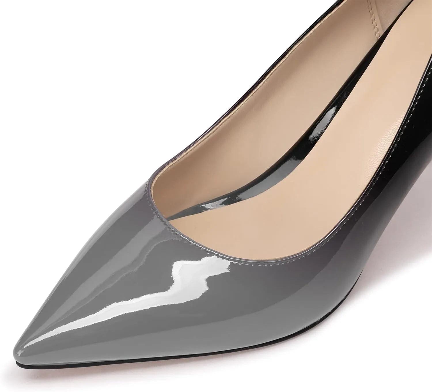 XINIUNIU High Heels for Women Pumps Gradient Patent Leather 4 inches 10CM Formal Shoes Sexy Fashion Stiletto Dress Shoes Wedding Shoes Pointed Toe