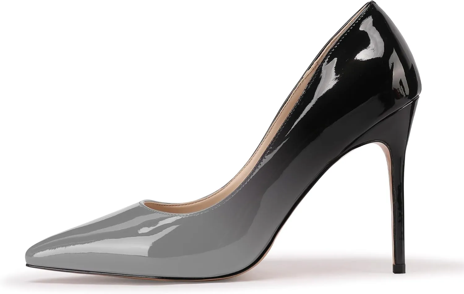 XINIUNIU High Heels for Women Pumps Gradient Patent Leather 4 inches 10CM Formal Shoes Sexy Fashion Stiletto Dress Shoes Wedding Shoes Pointed Toe