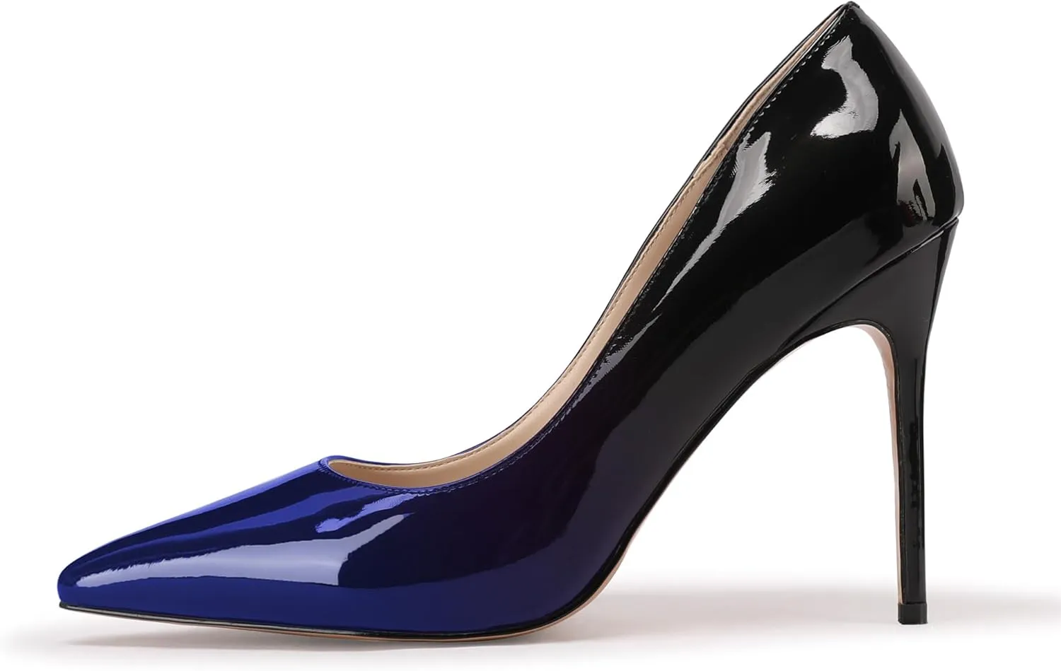 XINIUNIU High Heels for Women Pumps Gradient Patent Leather 4 inches 10CM Formal Shoes Sexy Fashion Stiletto Dress Shoes Wedding Shoes Pointed Toe