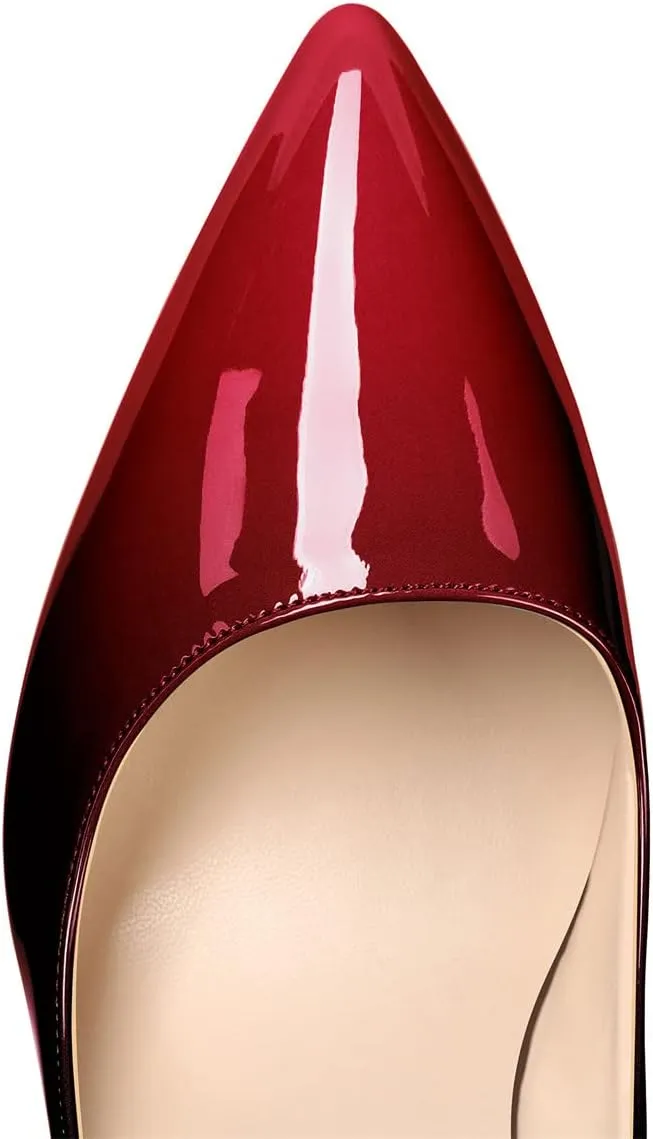 XINIUNIU High Heels for Women Pumps Gradient Patent Leather 4.7 inches/12CM Formal Sexy Fashion Stiletto Dress Wedding Shoes Pointed Toe