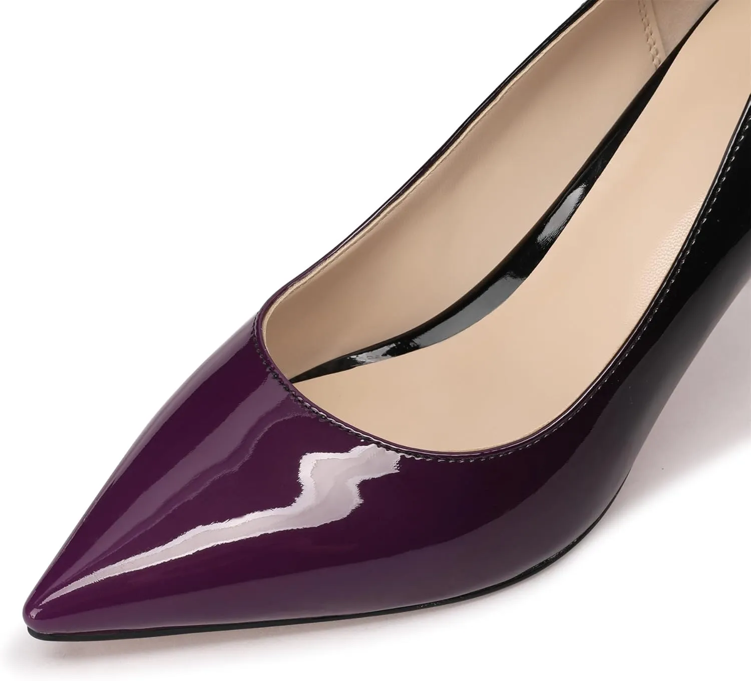 XINIUNIU Women's Red Classic Solid Gradient Patent Leather 3.25 inches 8CM Formal Sexy Fashion Stiletto Dress Shoes Wedding Shoes Pointed Toe Pumps