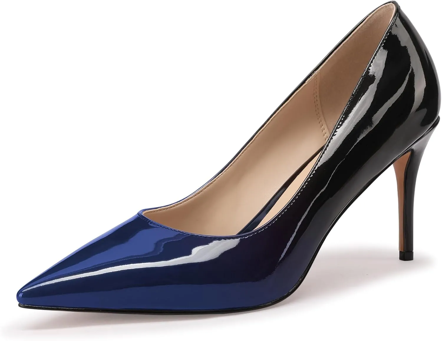 XINIUNIU Women's Red Classic Solid Gradient Patent Leather 3.25 inches 8CM Formal Sexy Fashion Stiletto Dress Shoes Wedding Shoes Pointed Toe Pumps