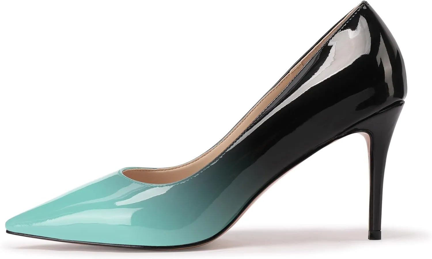 XINIUNIU Women's Red Classic Solid Gradient Patent Leather 3.25 inches 8CM Formal Sexy Fashion Stiletto Dress Shoes Wedding Shoes Pointed Toe Pumps