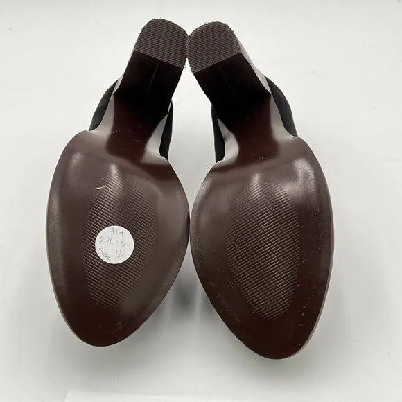 YDN Black Leopard-strapChunky High Heels Round Toe Oxford Loafer