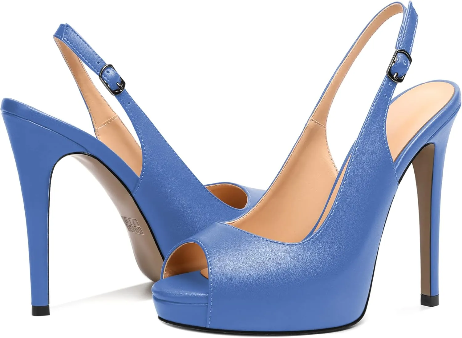 YODEKS Women's Peep Toe High Heel Slingback Pumps Platform Stiletto Heel Party Dress Shoes