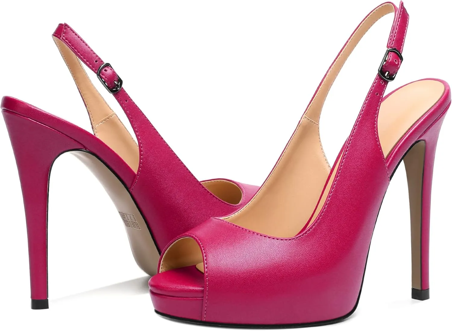 YODEKS Women's Peep Toe High Heel Slingback Pumps Platform Stiletto Heel Party Dress Shoes