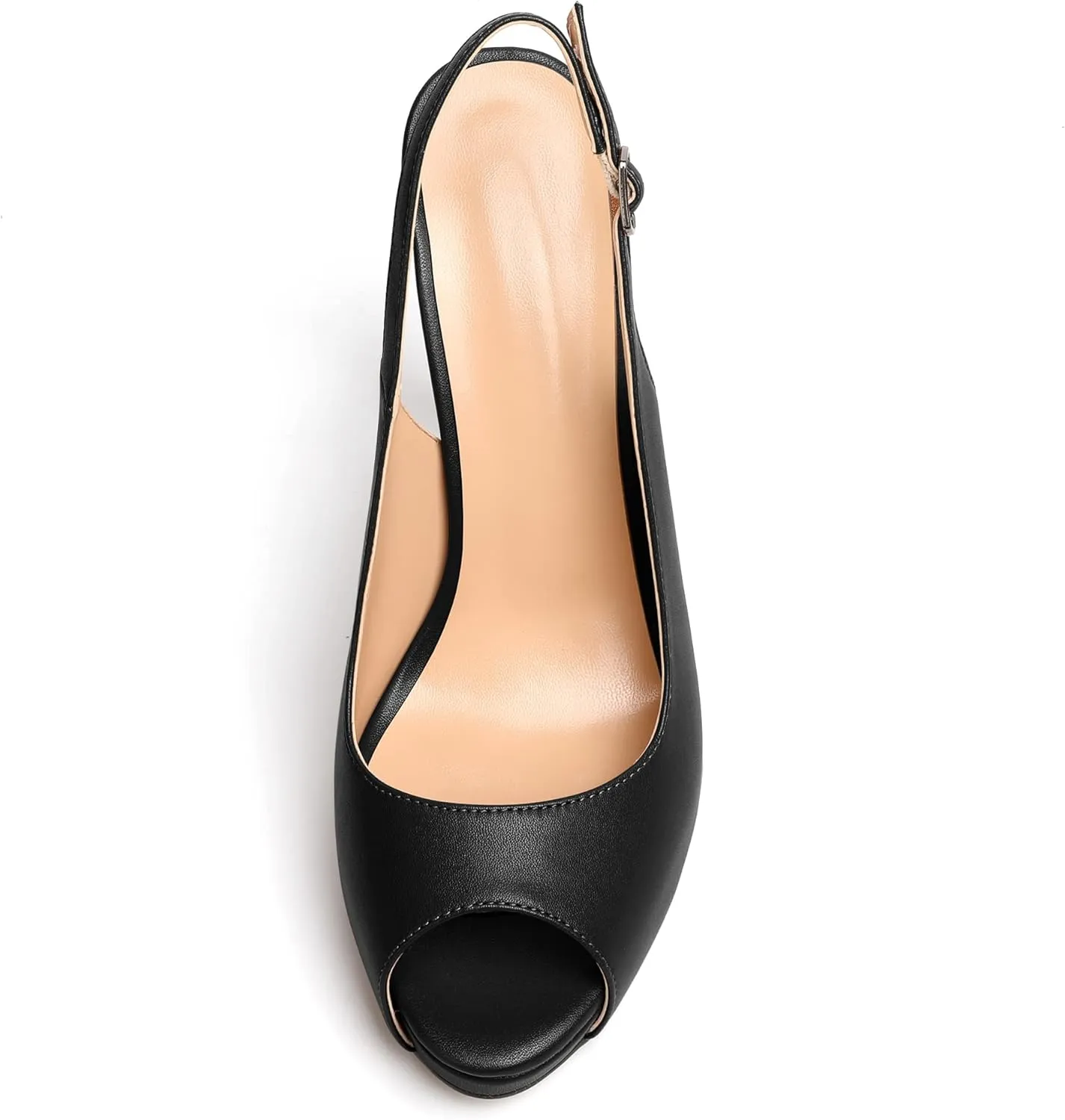 YODEKS Women's Peep Toe High Heel Slingback Pumps Platform Stiletto Heel Party Dress Shoes