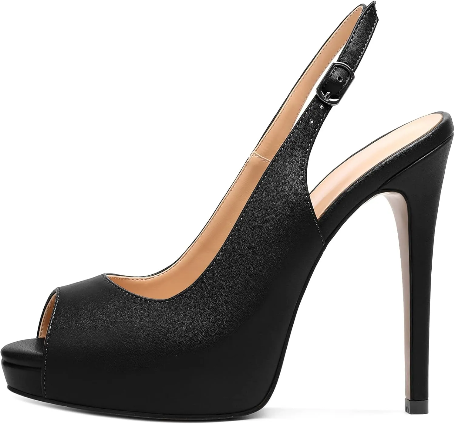 YODEKS Women's Peep Toe High Heel Slingback Pumps Platform Stiletto Heel Party Dress Shoes