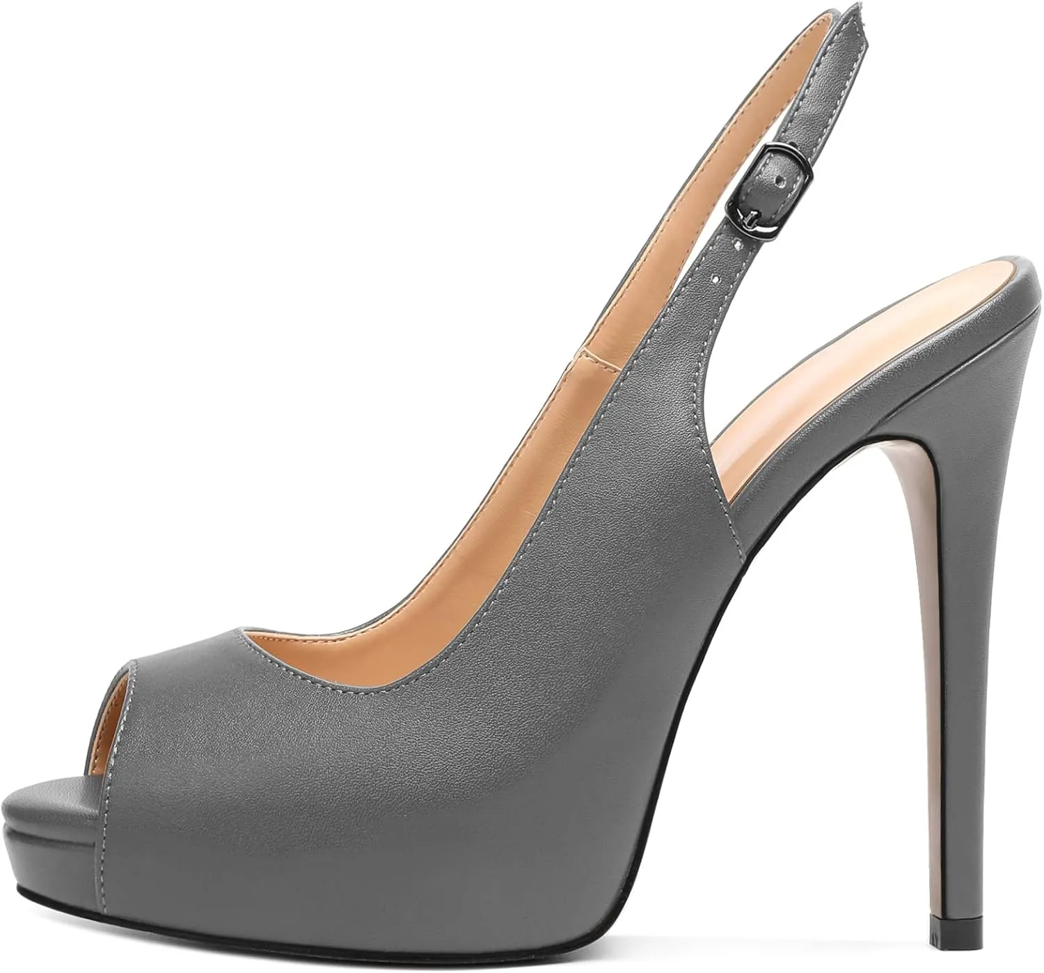 YODEKS Women's Peep Toe High Heel Slingback Pumps Platform Stiletto Heel Party Dress Shoes