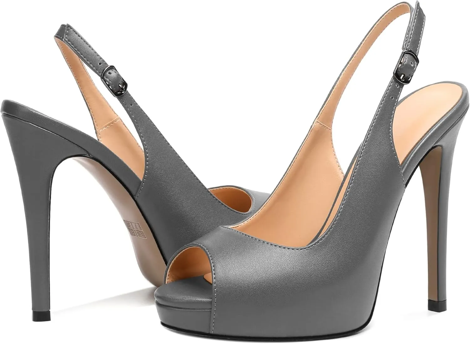 YODEKS Women's Peep Toe High Heel Slingback Pumps Platform Stiletto Heel Party Dress Shoes
