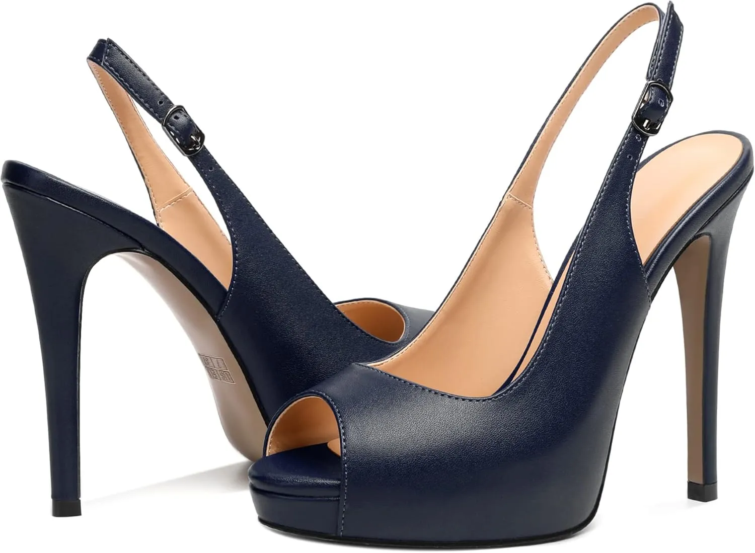 YODEKS Women's Peep Toe High Heel Slingback Pumps Platform Stiletto Heel Party Dress Shoes