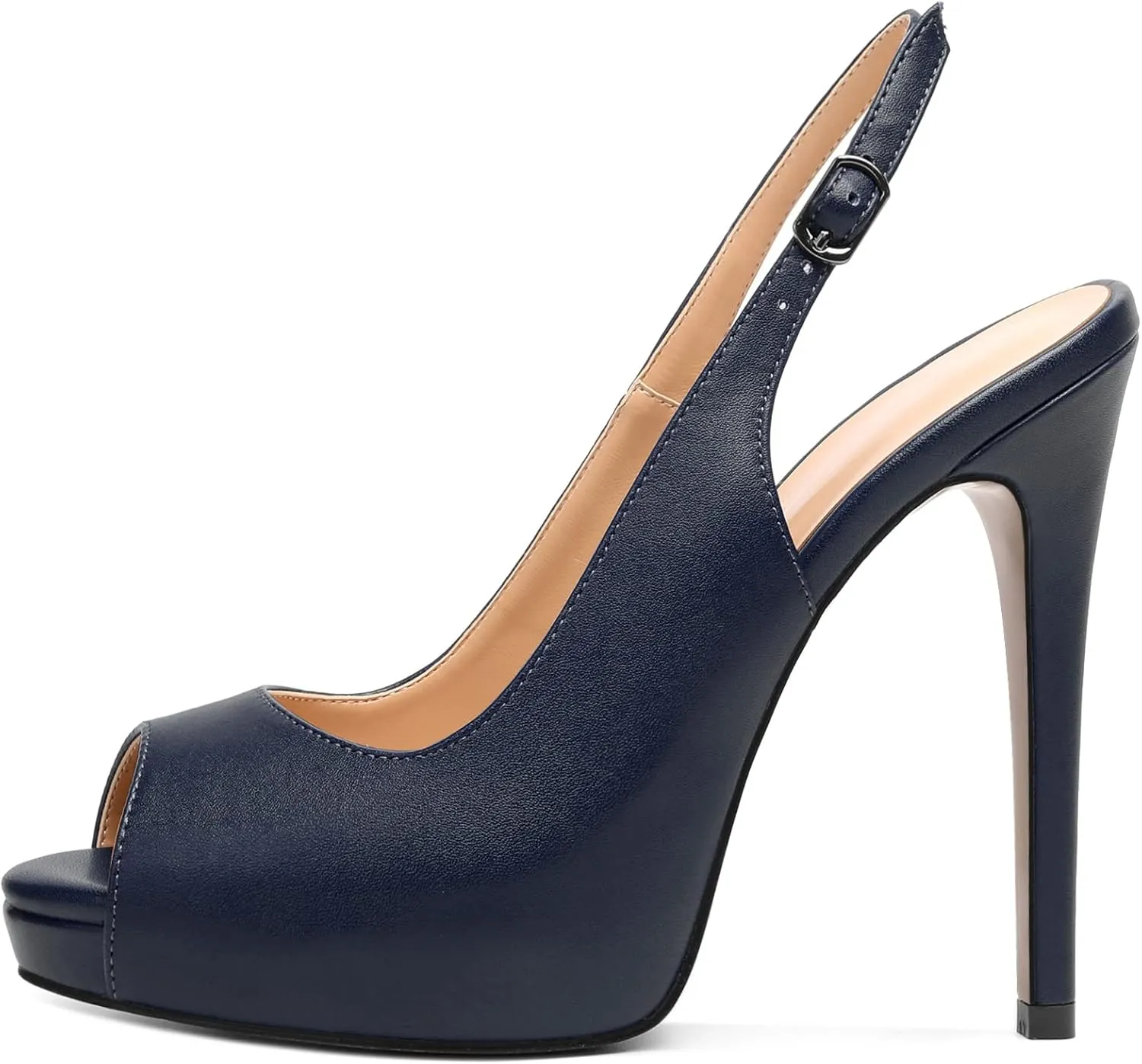 YODEKS Women's Peep Toe High Heel Slingback Pumps Platform Stiletto Heel Party Dress Shoes