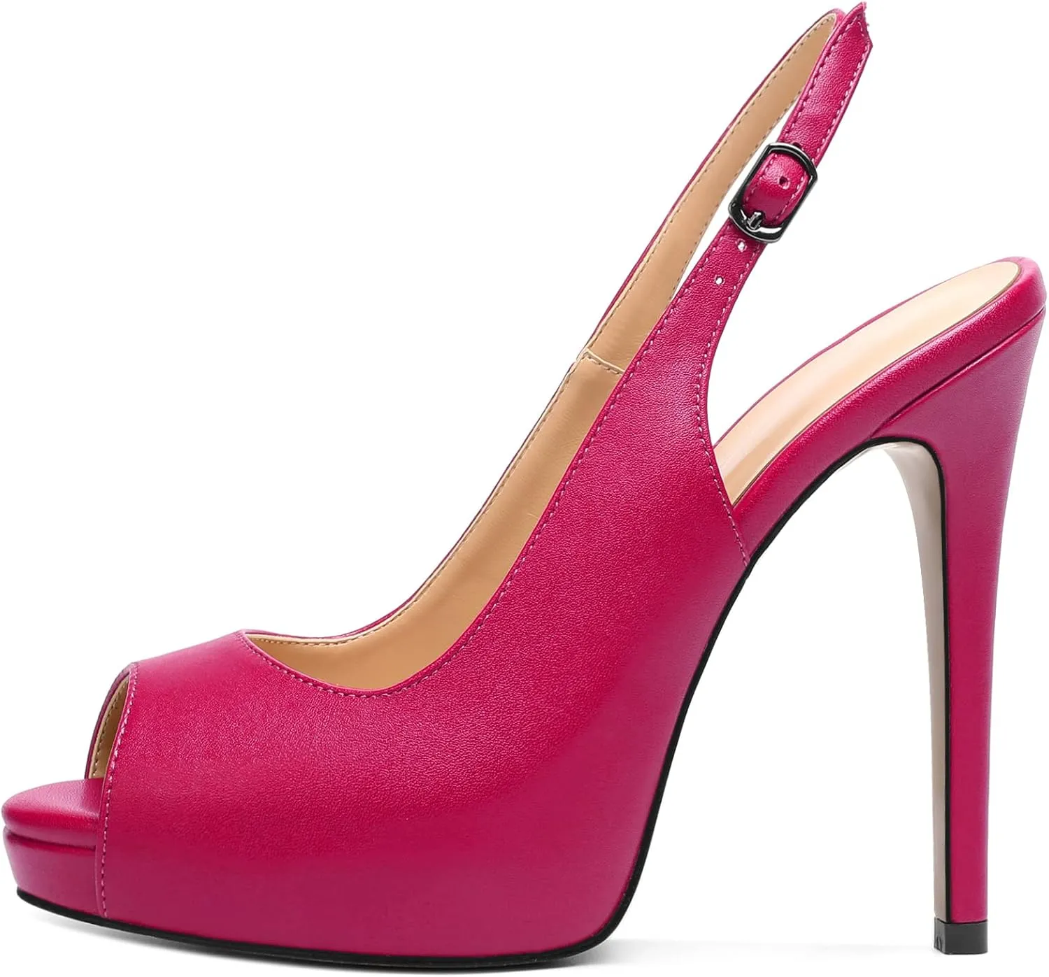 YODEKS Women's Peep Toe High Heel Slingback Pumps Platform Stiletto Heel Party Dress Shoes