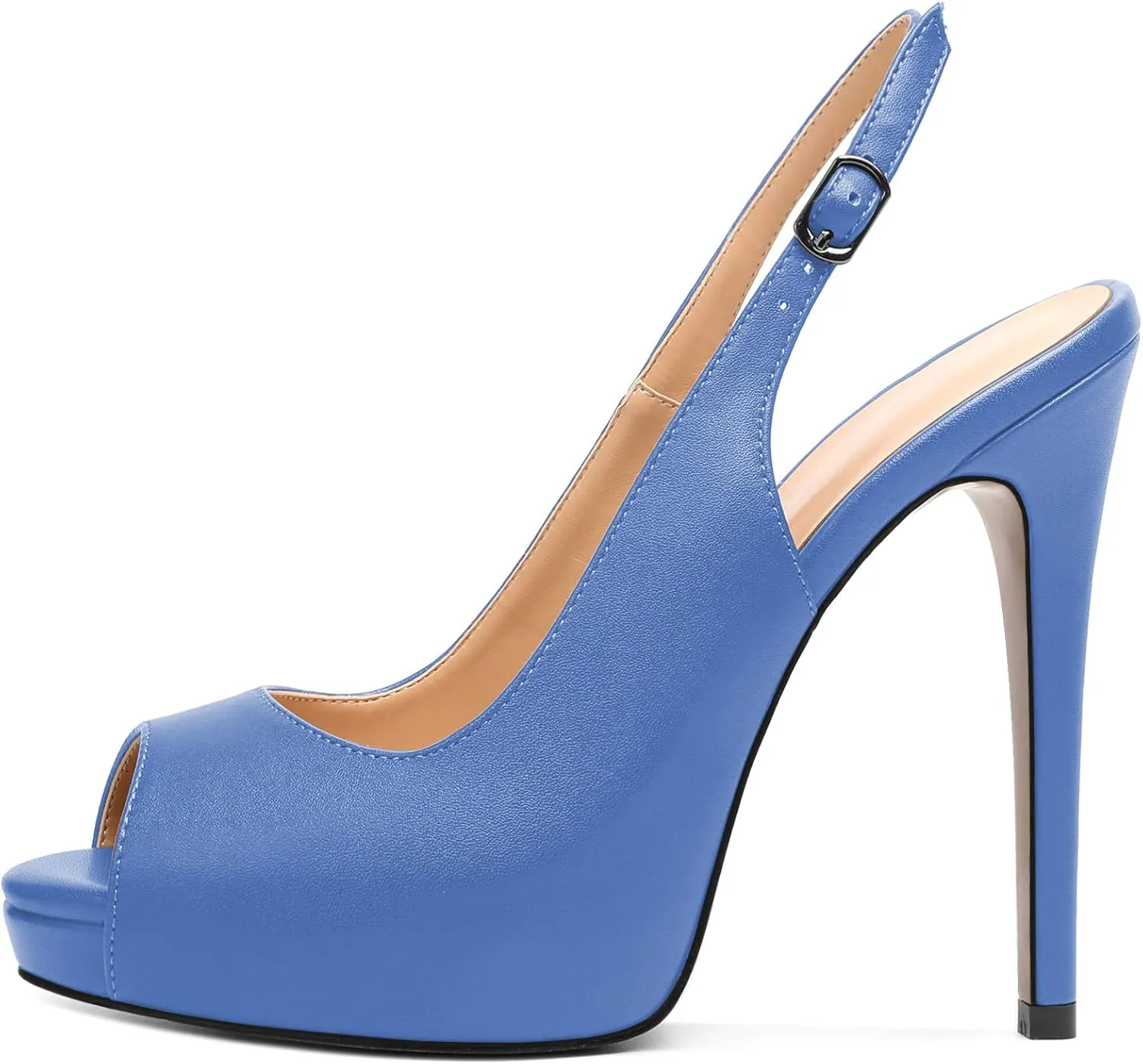 YODEKS Women's Peep Toe High Heel Slingback Pumps Platform Stiletto Heel Party Dress Shoes