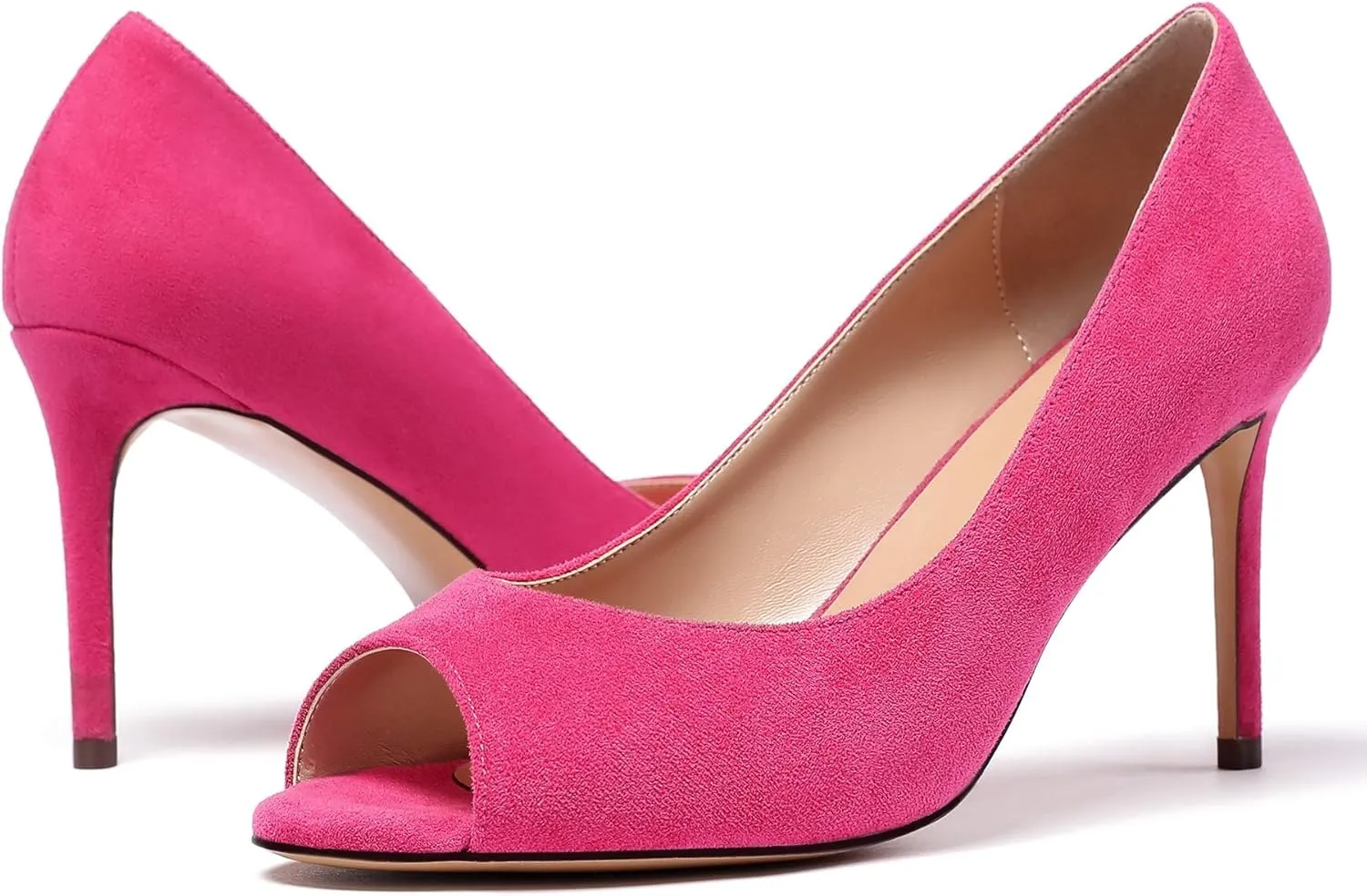 YODEKS Women's Peep Toe Stilettos High Heel Pumps Classic Party Wedding Office Dress Open Toe Stiletto