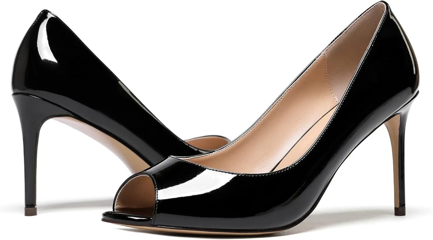 YODEKS Women's Peep Toe Stilettos High Heel Pumps Classic Party Wedding Office Dress Open Toe Stiletto