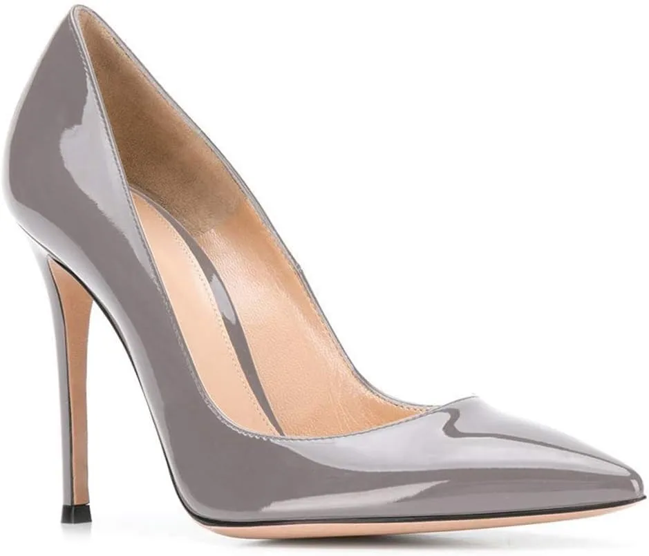 YODEKS Women's Pointed Toe High Heel Pumps 10cm Classic Stiletto Heel Suede Party Dress Shoes