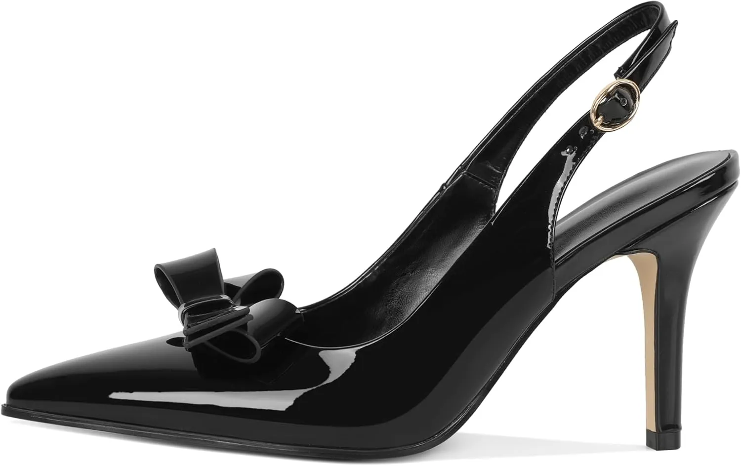 Zamikoo Bow Knot Slingback Heels for Women Pointed Toe Slip On Stilettos High Heel Pumps Shoes