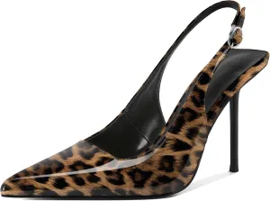 Zamikoo Slingback Heels for Women Pointed Toe Slip On Stilettos High Heel Pumps Shoes 4 Inches