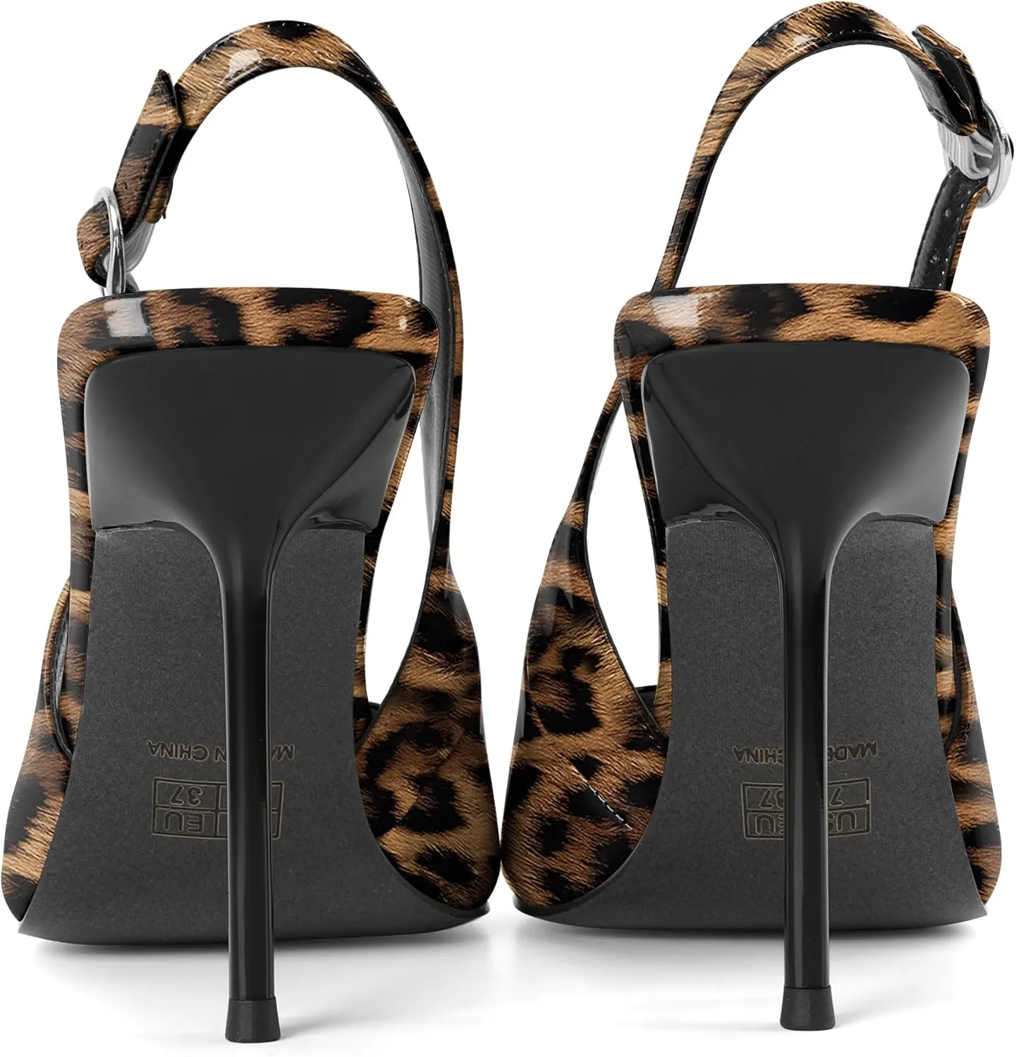 Zamikoo Slingback Heels for Women Pointed Toe Slip On Stilettos High Heel Pumps Shoes 4 Inches
