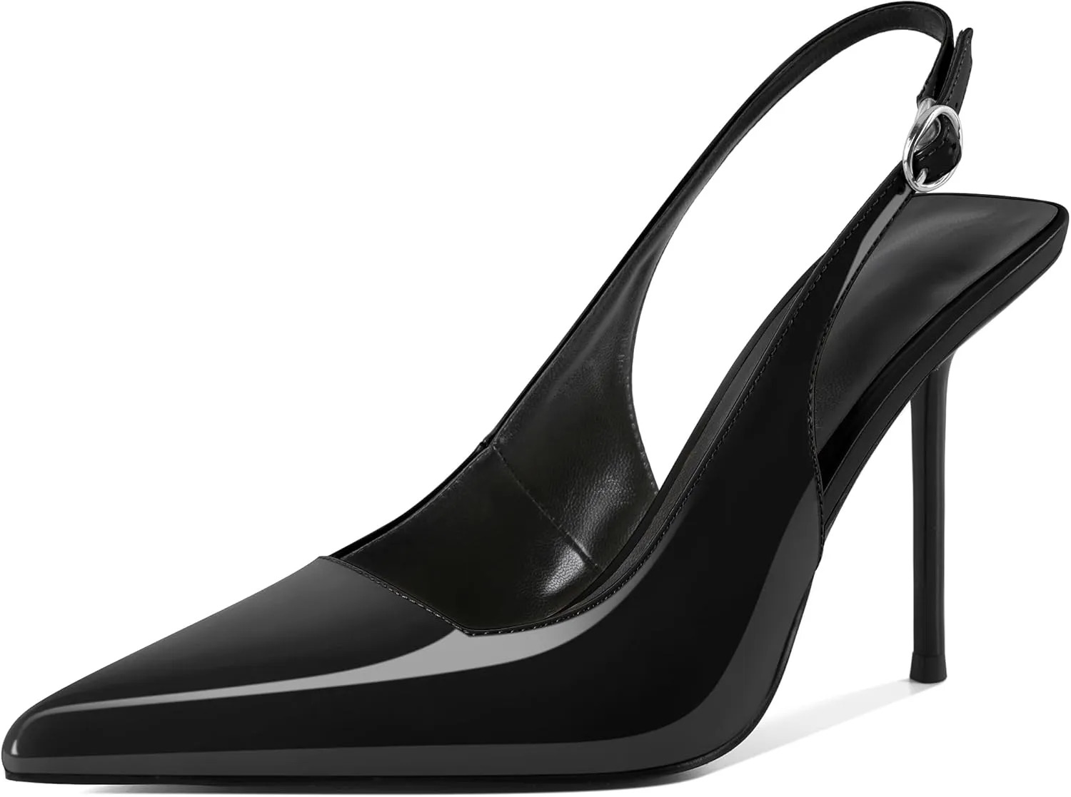 Zamikoo Slingback Heels for Women Pointed Toe Slip On Stilettos High Heel Pumps Shoes 4 Inches