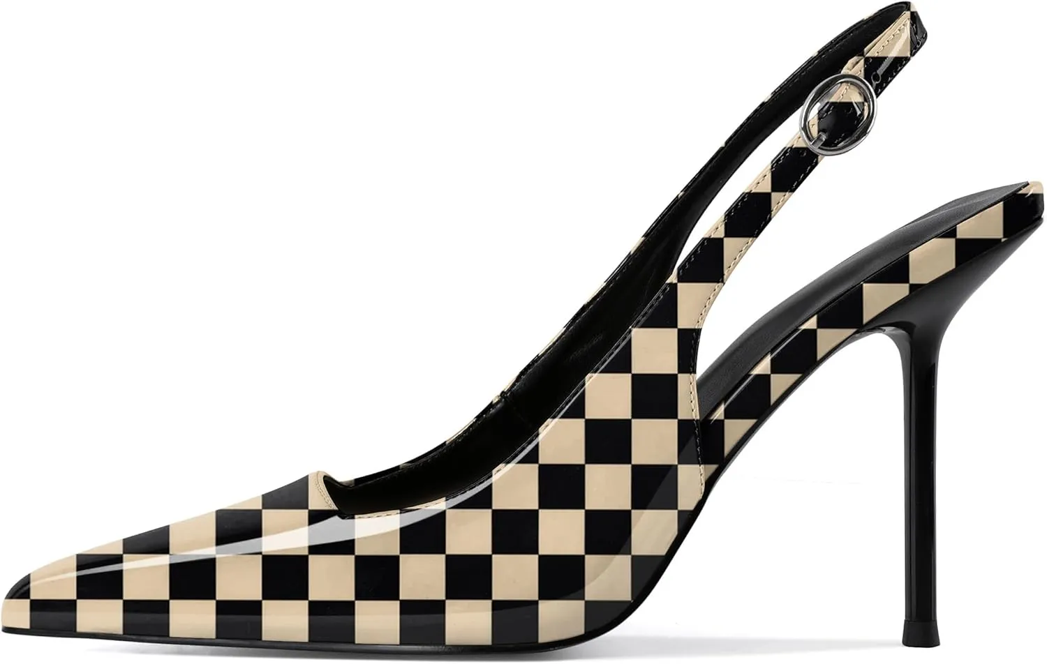 Zamikoo Slingback Heels for Women Pointed Toe Slip On Stilettos High Heel Pumps Shoes 4 Inches