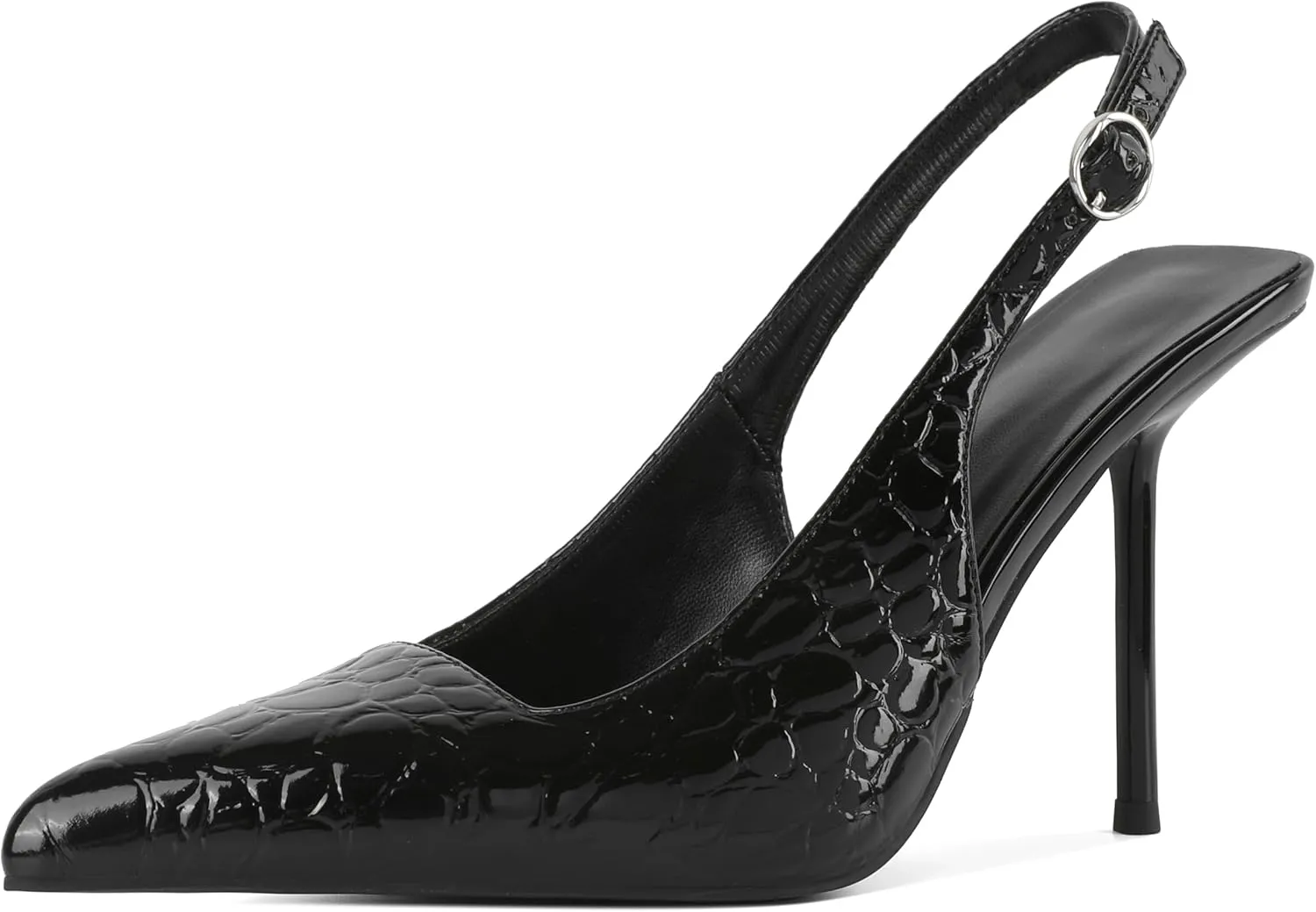 Zamikoo Slingback Heels for Women Pointed Toe Slip On Stilettos High Heel Pumps Shoes 4 Inches