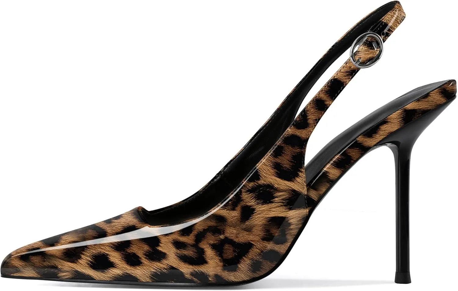 Zamikoo Slingback Heels for Women Pointed Toe Slip On Stilettos High Heel Pumps Shoes 4 Inches