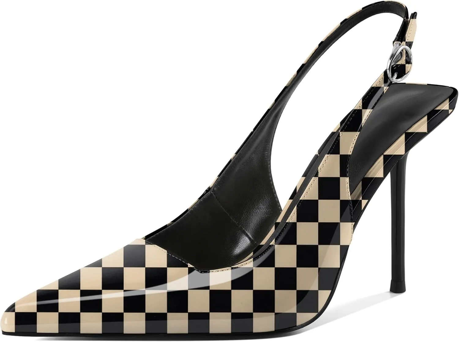 Zamikoo Slingback Heels for Women Pointed Toe Slip On Stilettos High Heel Pumps Shoes 4 Inches