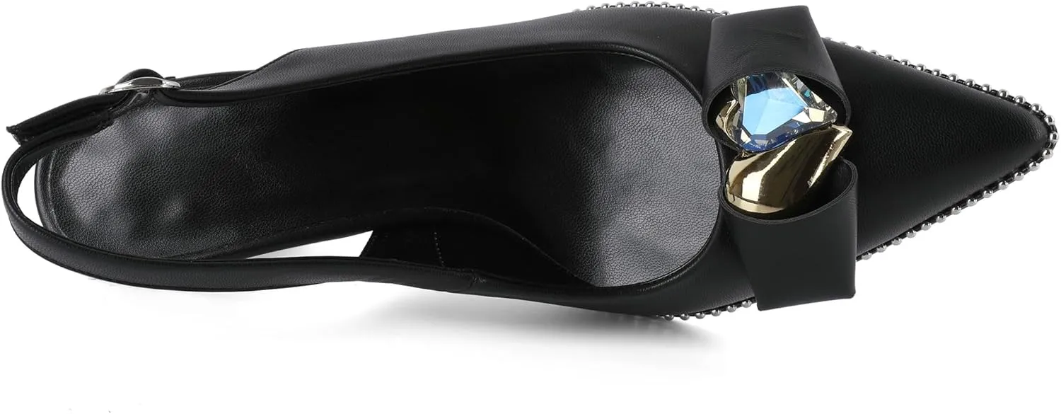 Zamikoo Slingback Heels for Women Pointed Toe Slip On Stilettos High Heel Pumps Shoes Dressy 3 Inches