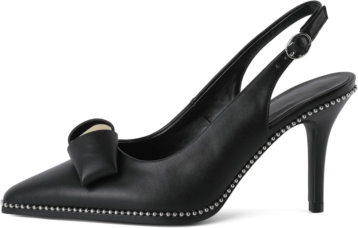Zamikoo Slingback Heels for Women Pointed Toe Slip On Stilettos High Heel Pumps Shoes Dressy 3 Inches