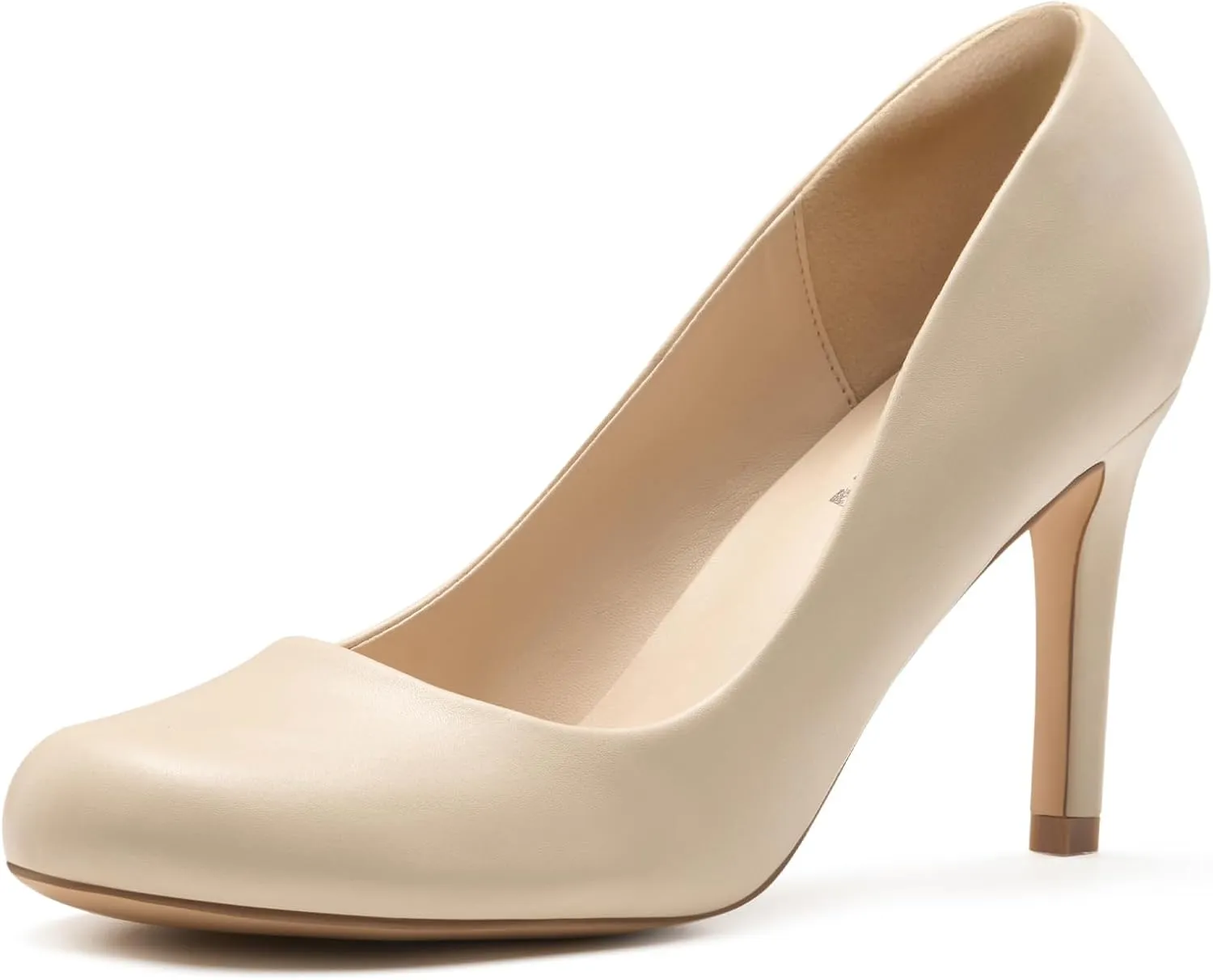 ZURIN Women's Round Toe Stiletto Heels Closed Toe Heels Comfortable Dress Pumps Shoes for Wedding Work Office Business 3 inch