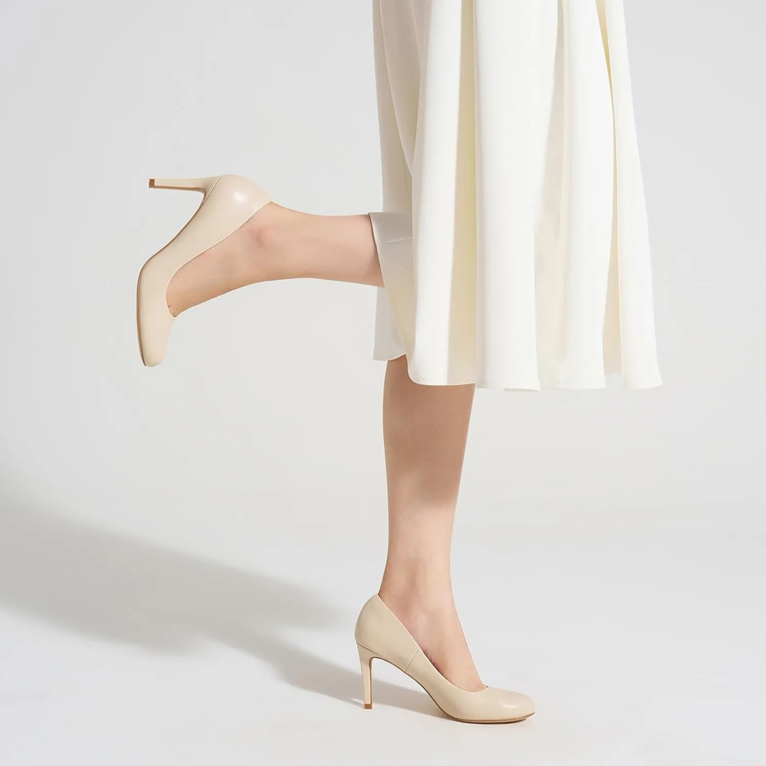 ZURIN Women's Round Toe Stiletto Heels Closed Toe Heels Comfortable Dress Pumps Shoes for Wedding Work Office Business 3 inch